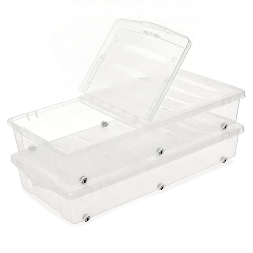 57 QT Plastic Storage Bins with Double (2 Count)