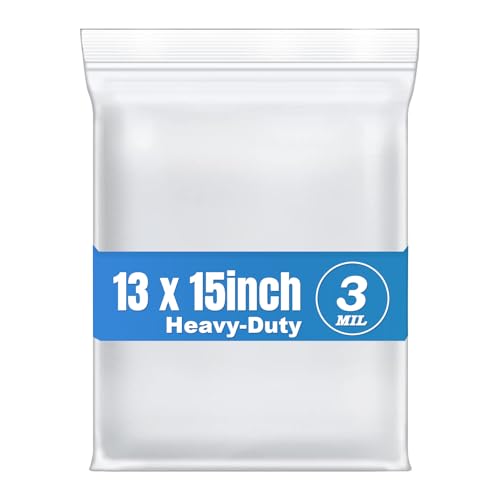 30Pcs 13"x15" Thick 3Mil Large Clear Reclosable Zip Seal Lock Plastic Bags (30 Count)