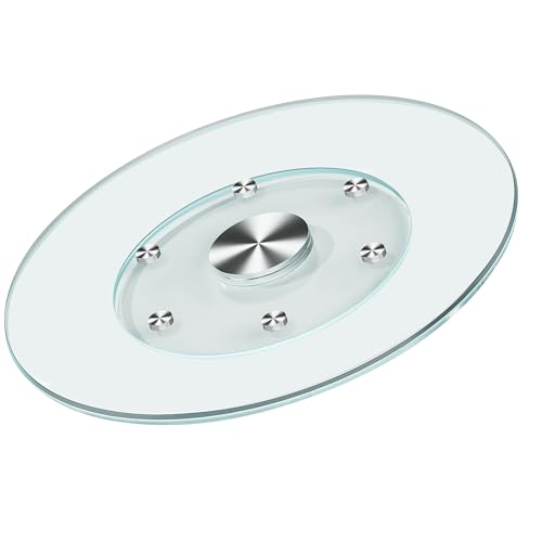35" Large Lazy Susan for Dining Table Kitchen Glass Turntable with Aluminum Alloy Bearing