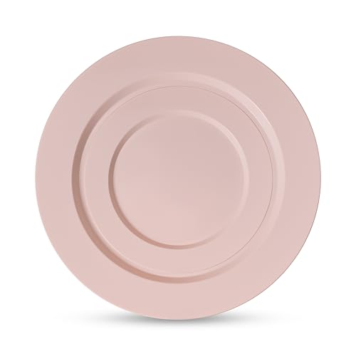100 Elegant Pink Plastic Plates Set (100 Count)