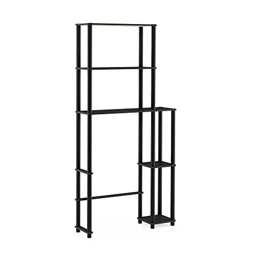 Turn-N-Tube Over The Toilet Storage, 5 Shelves Bathroom Organizer Space Saver Rack, Espresso/Black