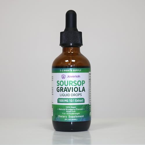 2 Pack Soursop Graviola Leaf Extract Liquid Drops Supplement with Irish Sea Moss & Turmeric for Cellular Support (4 Fl Oz)