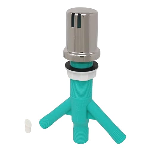 Dual Air Gap with Polished Nickel Brass Cap for Double Drawer or Two Separate Dishwashers with Skirted Cap and Extra Long Thread for Thick or Thin Countertops