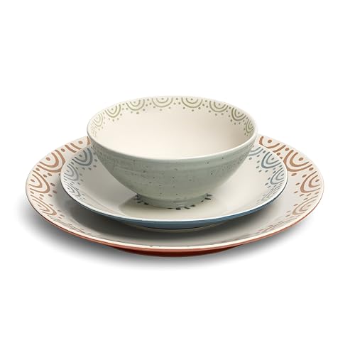 12 Piece Speckled Stoneware Dinnerware Set for 4