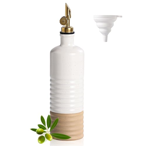 Ceramic Olive Oil Dispenser Bottle 16.9 oz with Pour Spout