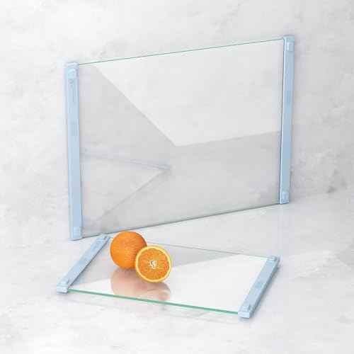 2PCS Glass Cutting Board with Silicone Grip (2 Count)