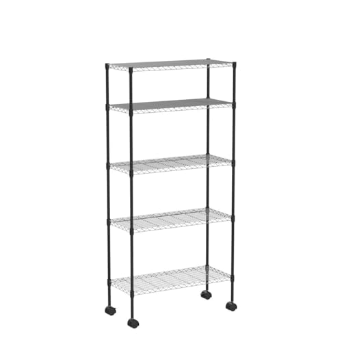 5 Tier Wire Shelf with Wheels