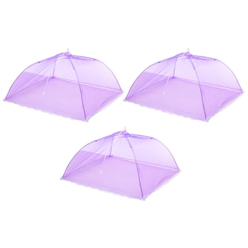 3 Pcs Large and Tall Food Covers 17" Mesh Food Covers for Outdoors Collapsible Food Protector Covers Tent for Parties Outdoor Picnics BBQs (3 Count)