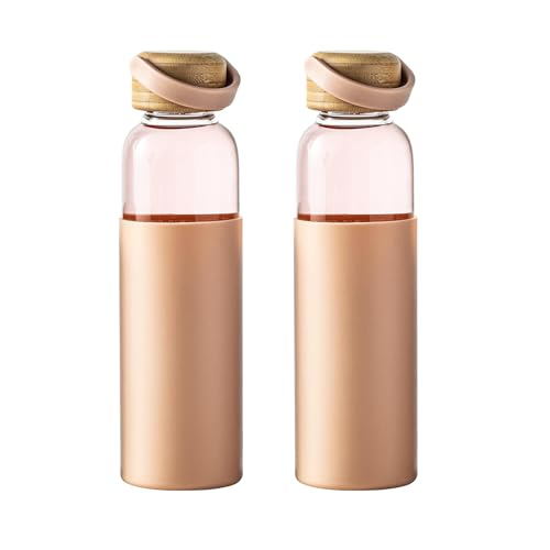 21oz Borosilicate Glass Water Bottle with Non