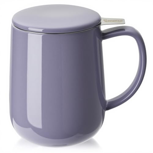 20 oz Porcelain Tea Mug with Infuser and Lid