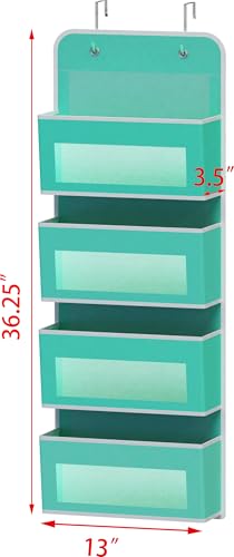 4 Clear Pocket Over Door Hanging Organizer
