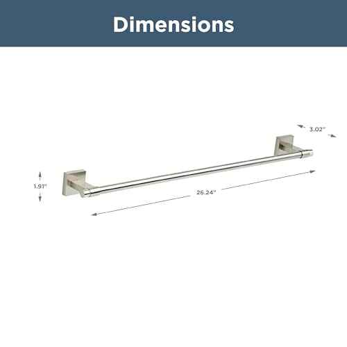 Maxted (1-Pack) 24" Towel Rack for Bathroom, Satin Nickel Towel Bar for Bathroom Wall Towel Holder Rod Wall Mounted Bathroom Accessories MAX24-SN
