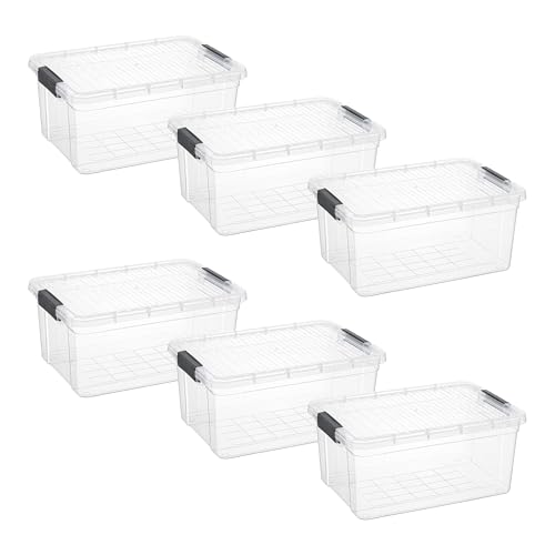 21 Quart Clear Plastic Storage Boxes with Lids (6 Count)