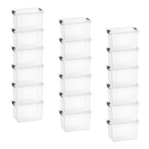 2.5 Quart Clear Plastic Storage Boxes with Lids (18 Count)