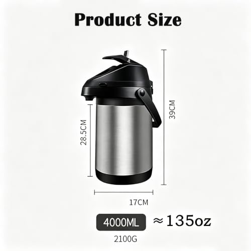 135 oz&4L Airpot Coffee Carafe Thermal for Keeping Hot