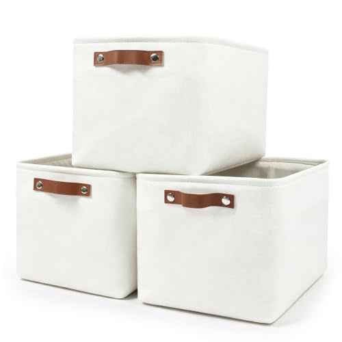 Storage Bins Large Fabric Storage Baskets for Shelves 3 Pack (3 Count)