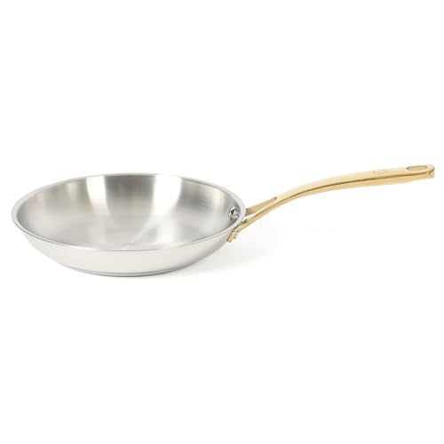 Castelle 9.5 Inch Stainless Steel Frying Pan with Gold