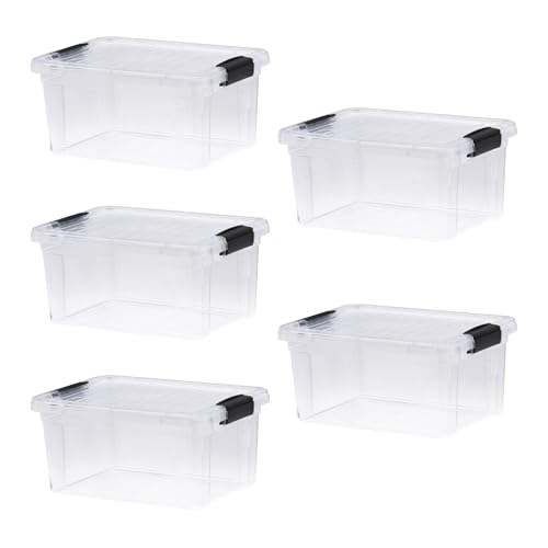 6.6 Quart Clear Plastic Storage Boxes with Lids (5 Count)