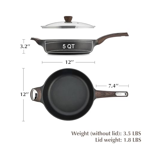 Nonstick Frying Pan Skillet with Lid