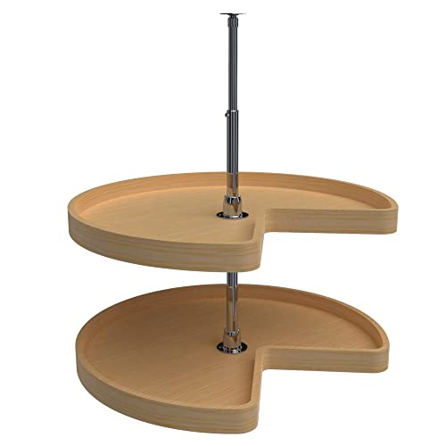 28" Kidney Shape Dual Tier Lazy Susan for Corner Base Cabinets