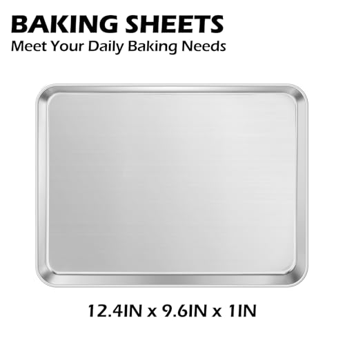 Non Toxic 9x13IN Stainless Steel Baking Quarter Sheet Pans (2 Count)