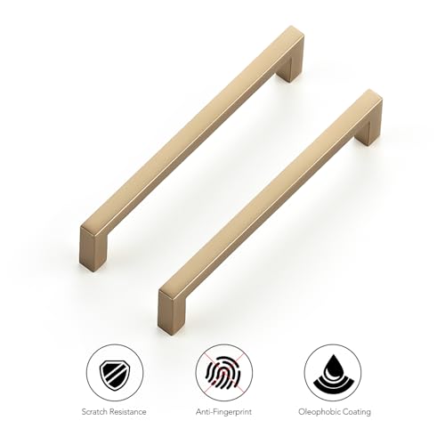 Champagne Bronze Cabinet Handles Solid Cabinet Pulls 5 Inch 30 Pack (30 Count)