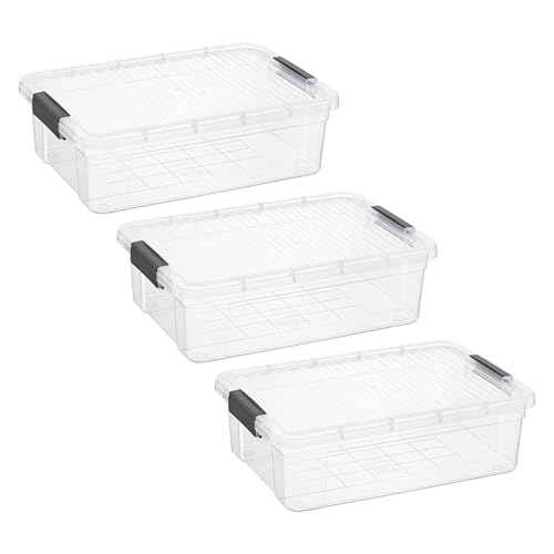 13.7 Quart Clear Plastic Storage Bin with Lid (3 Count)