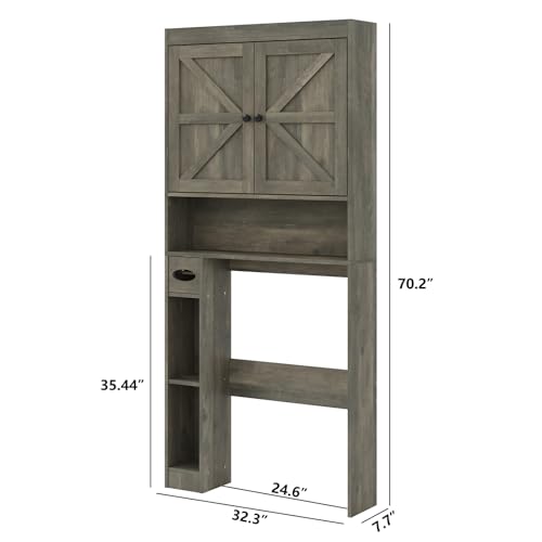 32.3''W Over The Toilet Storage Cabinet with Barn Doors
