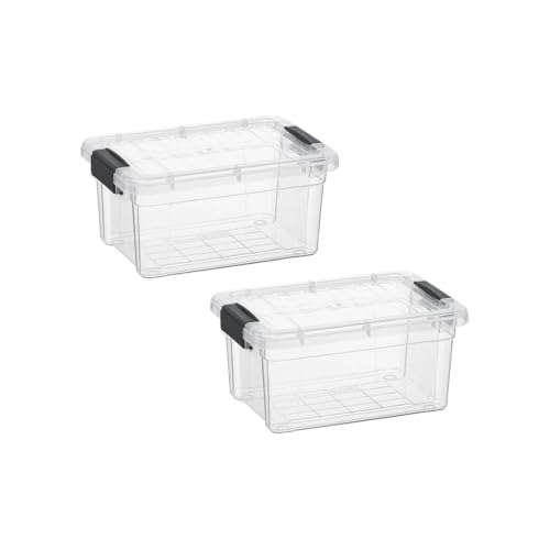 1.85 Quart Clear Plastic Storage Boxes with Lids (2 Count)