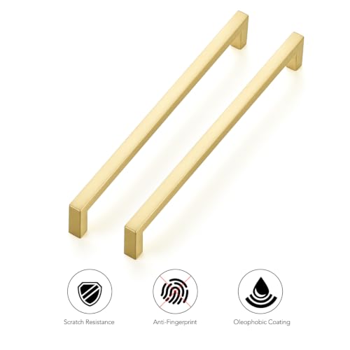 Brushed Gold Cabinet Handles Solid Cabinet Pulls 7 (15 Count)