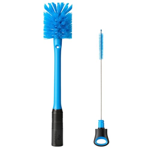 2-in-1 Bottle Brush and Straw Cleaner Brush, Breezy Blue, 1 Pack