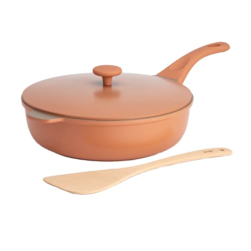 All-in-One Pan, Multilayer Nonstick Cookware Set, High-Performance Construction, Multipurpose Design Replaces Multiple Pots and Pans, Dishwasher Safe, 11-Inch, 4.4-Quart Capacity, Terracotta