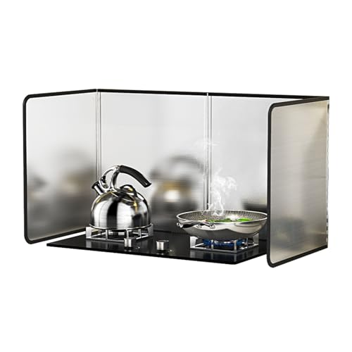 4 Sided Grease Splatter Guard Foldable Splatter Guard for Stove Stainless Steel Oil Splatter Screens Backsplash for Wall Gas Range Frying Pan Camping