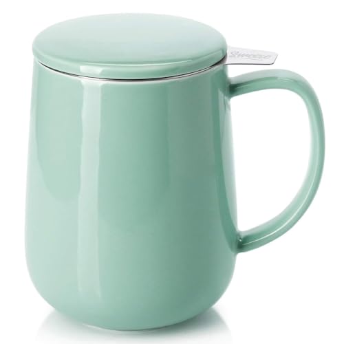 20 OZ Porcelain Tea Mug with Infuser and Lid