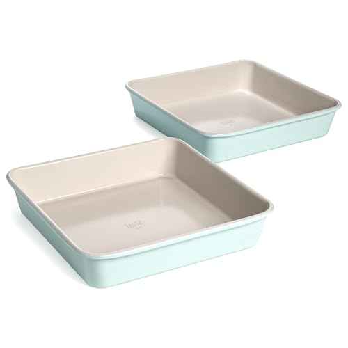 Clean Ceramic Square Cake Pans Set (2 Count)