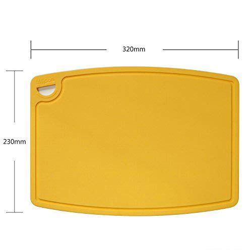 Thick Silicone Cutting Board 12.6'' x 9.1'' Juice Grooves Easy Grip Handle Dishwasher Safe