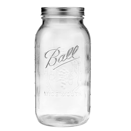Wide Mouth Glass Mason Jars with Lids and Bands (4 Count)