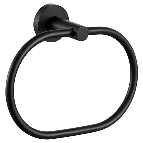 Matte Black Oval Towel Ring for Bathroom Kitchen