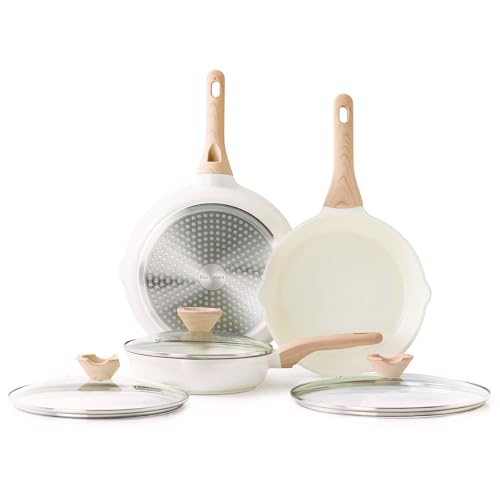 Ceramic Nonstick Frying Pan Set with Lid