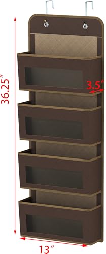 4 Clear Window Pocket Over Door Hanging Organizer