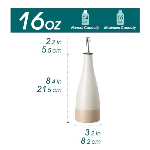 16 Oz Ceramic Olive Oil Dispenser Bottle
