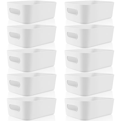 White Plastic Storage Bins (10 Count)