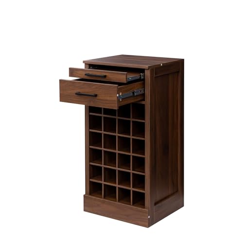 6 Tier Wine Rack Freestanding Floor with 2 Drawers
