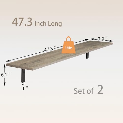 Long Wall Shelves (2 Count)