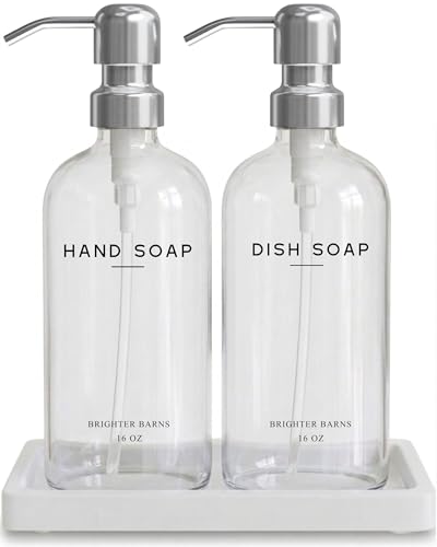 Glass Hand and Dish Soap Dispenser Set by Brighter Barns