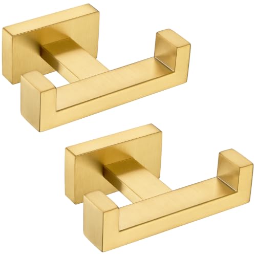 Double Towel Hook Brushed Dark Gold (2 Count)