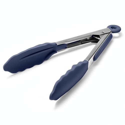 Kitchen Tongs with Silicone Tips for Cooking Serving