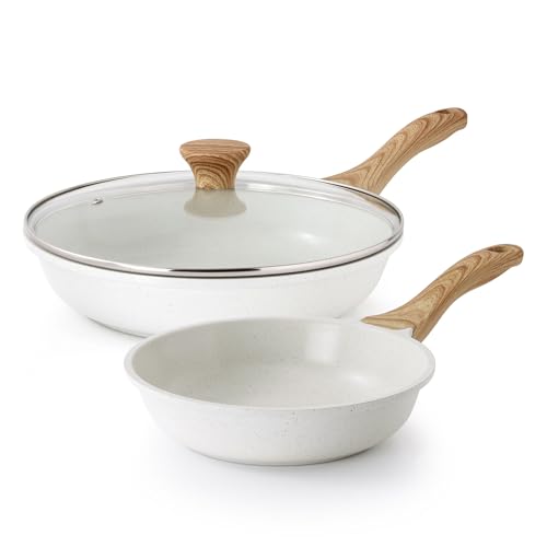 Ceramic Nonstick Frying Pan Skillets (2 Count)