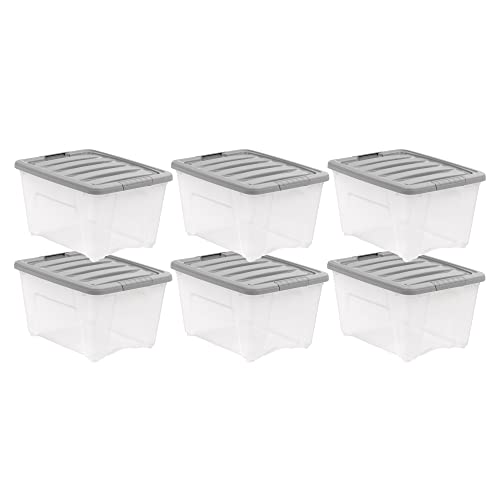 Plastic Storage Containers with Secure Latching Lids (6 Count)