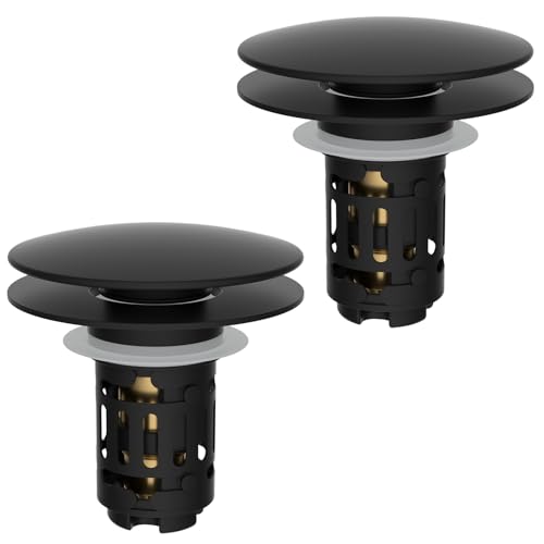 2 Pack Upgraded 3 in 1 Bathroom Sink Drain Strainer (2 Count)